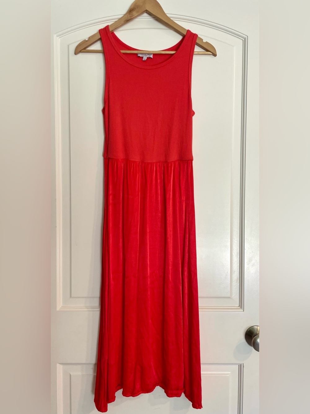 Michael Stars Women’s Bright Red Two Toned Sleeveless Maxi Dress Size Small
